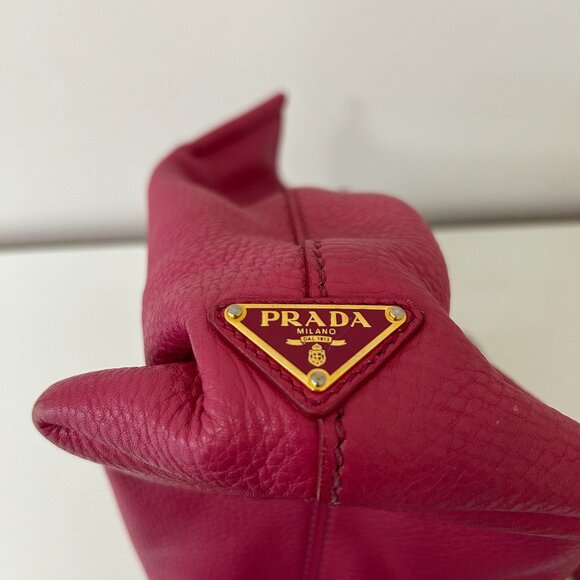 Authentic Prada Large Leather Tote Bag with Strap - Picture 4 of 14